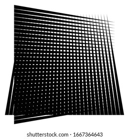 Cellular, reticulated grate, lattice. Grid, mesh element. array of bisect overlap intersect lines, stripes. geometric monochrome, black and white element, pattern. Intersect straight, parallel stripes