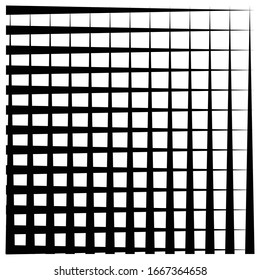 Cellular, reticulated grate, lattice. Grid, mesh element. array of bisect overlap intersect lines, stripes. geometric monochrome, black and white element, pattern. Intersect straight, parallel stripes