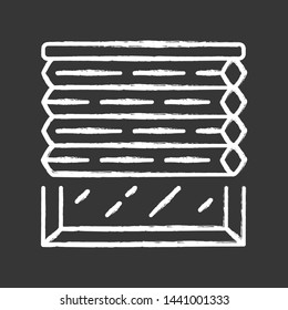 Cellular shades chalk icon. Window blinds. Room darkening motorized jalousie. Office, kitchen, bedroom interior decoration. Living room design. Isolated vector chalkboard illustration