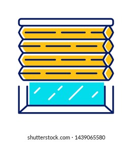 Cellular shades color icon. Window blinds. Room darkening motorized jalousie. Office, kitchen, bedroom interior decoration. Living room design. Isolated vector illustration