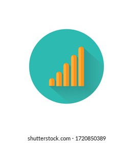 cellular signal colorful flat icon with long shadow. GSM flat icon