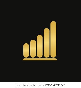 Cellular signal level. Isolated mobile network strength. Wireless connection symbol on white background. Outline illustration of cellphone indicator. Vector EPS 10.