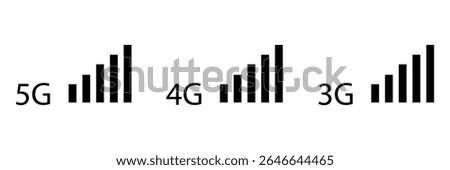 Cellular signal level. isolated mobile network strength. wireless connection symbol on white background. outline illustration of cellphone indicator. vector eps 10. 