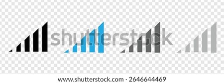 Cellular signal level. isolated mobile network strength. wireless connection symbol on white background. outline illustration of cellphone indicator. vector eps 10. 