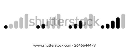 Cellular signal level. isolated mobile network strength. wireless connection symbol on white background. outline illustration of cellphone indicator. vector eps 10. 