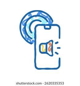 cellular telecommunication doodle icon sketch vector. cellular telecommunication sign. isolated symbol illustration