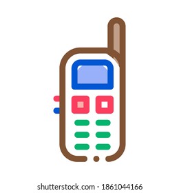 Vector de iconos de símbolo de teléfono móvil. Símbolo de símbolo de teléfono móvil de esquema. Ilustración de símbolo de contorno aislado