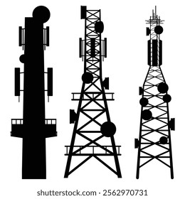 Cellular Tower Antenna Silhouette Communication Technology