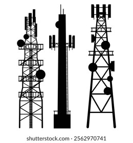 Cellular Tower Antenna Silhouette Communication Technology