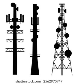 Cellular Tower Antenna Silhouette Communication Technology