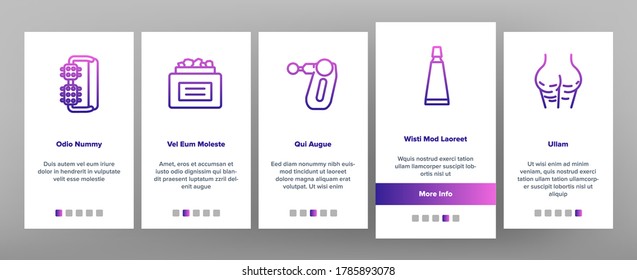 Cellulite Combat Tool Onboarding Mobile App Page Screen Vector. Anti-cellulite Cream Cosmetic And Massager Equipment, Cellulite And Fat Research Body Illustrations