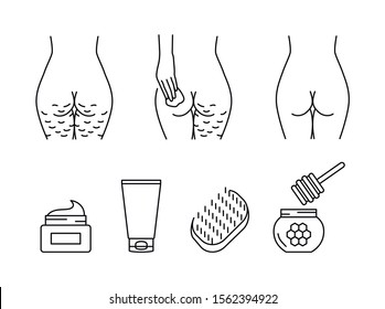 Cellulite Treatment Vector Icons Set