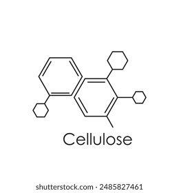 Cellulose Icon: Natural Fiber for Health and Digestion with editable stroke.