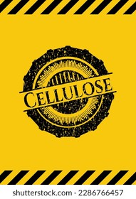 Cellulose inside warning sign, black grunge emblem. Vector Illustration. Detailed. 