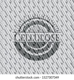 Cellulose silver badge. Scales pattern. Vector Illustration. Detailed.