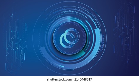 Celo (CELO) block chain crypto currency digital encryption, virtual money exchange. Technology global network vector illustration background and banner design template. Futuristic web trading