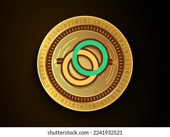 Celo (CELO) crypto currency symbol and logo on gold coin. Virtual money concept token based on blockchain technology. 
