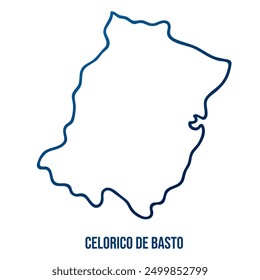 Celorico de Basto
municipality map, Braga district. Simplified blue gradient linear vector map