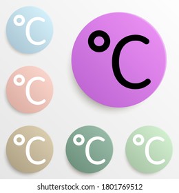 Celsius badge color set. Simple glyph, flat vector of web icons for ui and ux, website or mobile application
