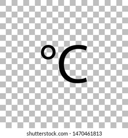 Celsius. Black flat icon on a transparent background. Pictogram for your project