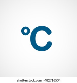 Celsius Blue Flat Icon On White Background