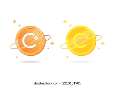 Celsius (CEL) coin flat icon isolated on white background.