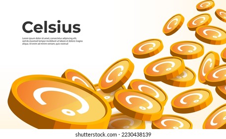 Fondo del banner de concepto criptodivisa Celsius (CEL).