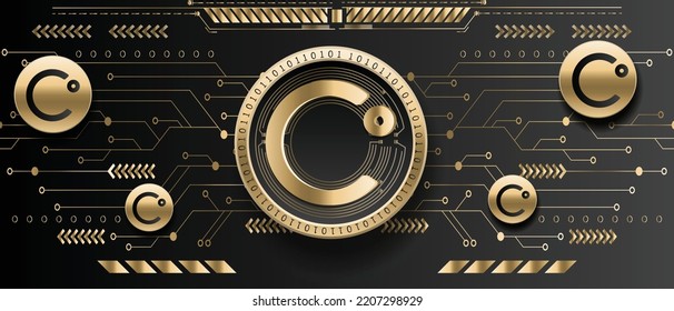 Celsius CEL Cryptocurrency Golden Coin On Futuristic Technology Background Vector Illustration Banner And Wallpaper Template 