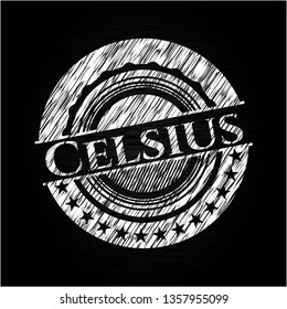 Celsius chalkboard emblem written on a blackboard