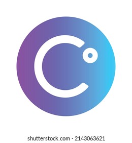 Celsius Cryptocurrency token icon. CEL token symbol. Cryptocurrency vector icon. Flat Vector illustration - Vector