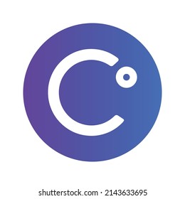 Celsius Cryptocurrency token icon. CEL token symbol. Cryptocurrency vector icon. Flat Vector illustration - Vector