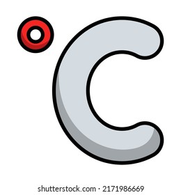 Celsius Degree Icon. Editable Bold Outline With Color Fill Design. Vector Illustration.