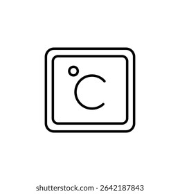 Celsius Degree Symbol Encased In Square Shape With Rounded Corners