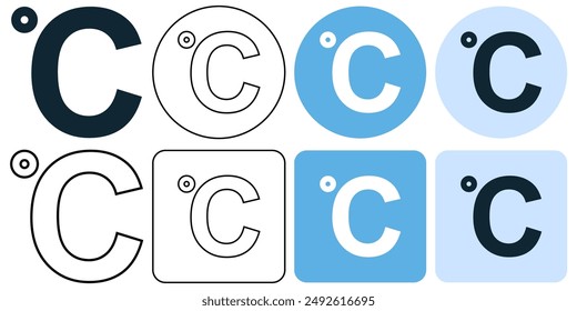 celsius degree temperature icon symbol stroke line and glyph