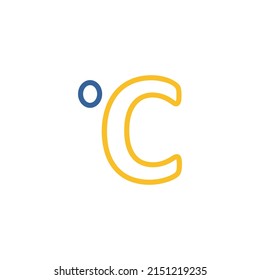 Celsius degrees isolated vector icon. Meteorology sign. Graph symbol for travel, tourism and weather web site and apps design, logo, app, UI