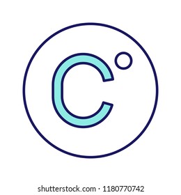 Celsius degrees temperature color icon. Centigrade scale. Celsius. Isolated vector illustration