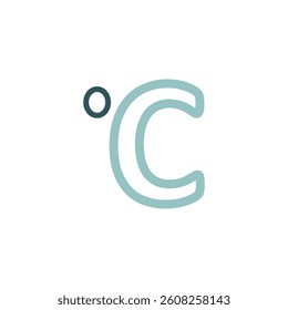 Celsius degrees vector icon. Meteorology sign. Graph symbol for travel, tourism and weather web site and apps design, logo, app, UI