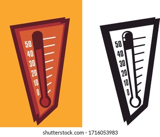 Termômetros Celsius e Fahrenheit. Vetor.