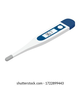 Termómetro médico digital electrónico Celsius para medir. Termómetro que muestra la temperatura 36,7