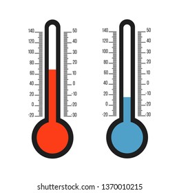 Celsius Fahrenheit Flat Thermometers Vector Flat Stock Vector (Royalty ...