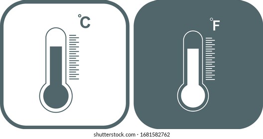 Celsius and Fahrenheit icon. Vector illustration