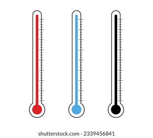 Celsius and fahrenheit meteorology thermometer measuring hot and cold, vector illustration. Thermometer equipment shows hot or cold weather.