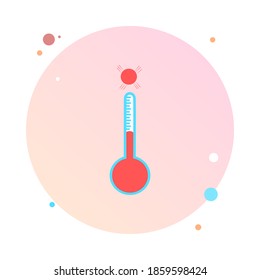 Celsius or Fahrenheit meteorology thermometers measuring heat or cold vector illustration. Thermometer equipment showing hot or cold weather. Medicine thermometer in flat style. Thermometer icon logo.