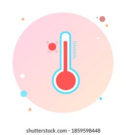 Celsius or Fahrenheit meteorology thermometers measuring heat or cold vector illustration. Thermometer equipment showing hot or cold weather. Medicine thermometer in flat style. Thermometer icon logo.