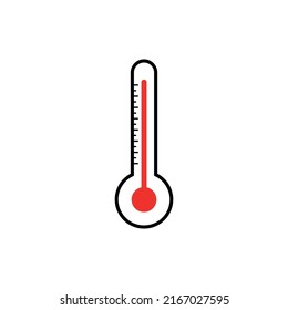 Celsius-Fahrenheit-Thermometer messen. Symbol für heiße Temperatur Symbol einzeln auf weißem Hintergrund.