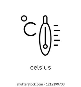 Celsius icon from collection., editable outline stroke vector illustration
