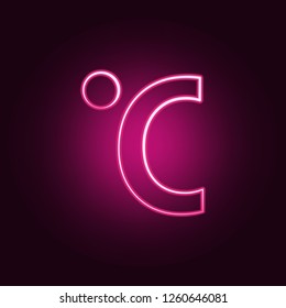 Celsius icon. Elements of Weather in neon style icons. Simple icon for websites, web design, mobile app, info graphics