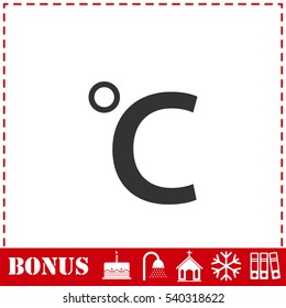 Celsius icon flat. Simple vector symbol and bonus icon