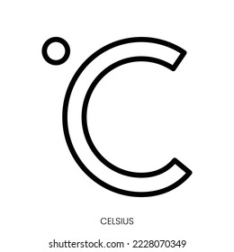 celsius icon. Line Art Style Design Isolated On White Background