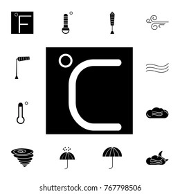 Celsius icon. Set of weather sign icons. Web Icons Premium quality graphic design. Signs, outline symbols collection, simple icons for websites, web design, mobile app on black background